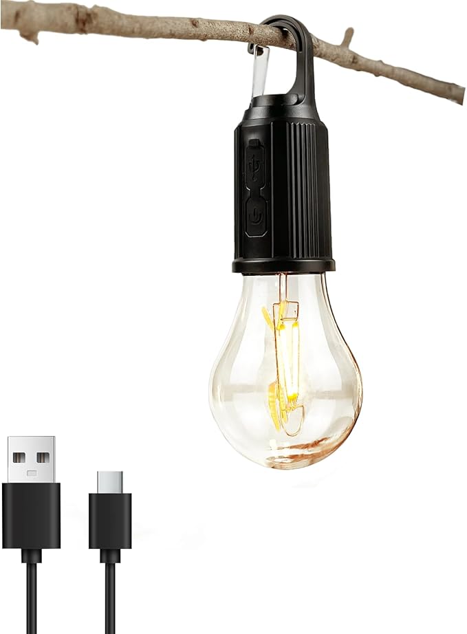 Camping Lights Rechargeable, Tent Lights, Camping Essentials, Flashlights for Camping with 3 Lighting Degree, Timer Function, Hand Camping Lantern for Hiking, Backpacking, Emergency Outage