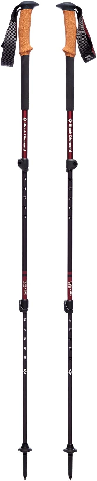 BLACK DIAMOND Womens Trail Cork Trekking Poles, Pair of 2 Lightweight Collapsible Aluminum Hiking Sticks with Cork Grips for Backpacking, Walking, Camping, Mountaineering
