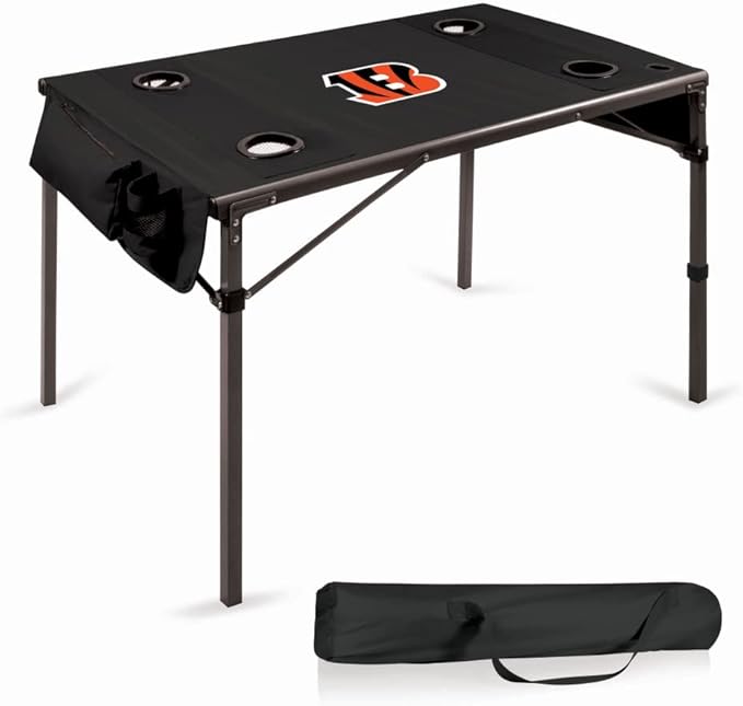 PICNIC TIME NFL Portable Soft Top Travel Table, Black
