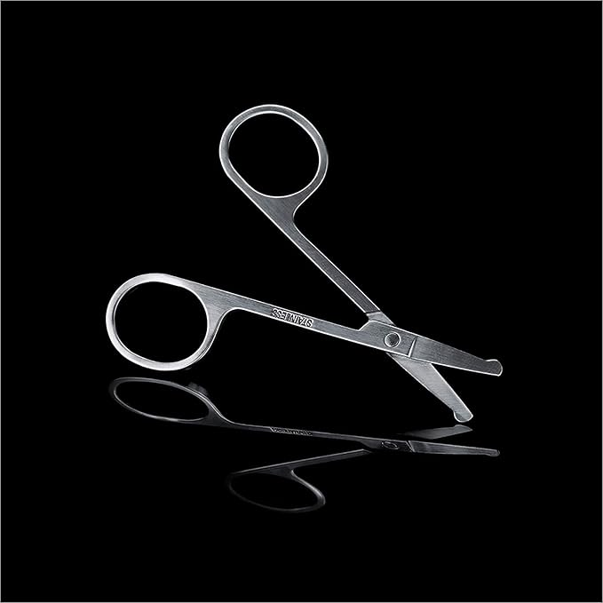 MANSCAPED® Shears 2.0 Tempered Stainless Steel Men's Nail Kit, Fingernail Clippers, Safety Scissors, Tweezers and Nail File, Travel Manicure Pedicure Set, 4-Piece Luxury Grooming Kit with Compact Case