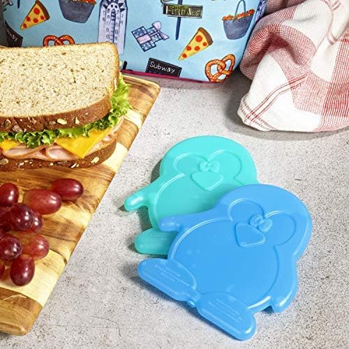 Fit & Fresh Cool Coolers Kids Lunch Box Ice Packs, Slim Ice Packs for Lunch Bags, Lunch Ice Packs Reusable-Multicolored 12 Pack Penguin