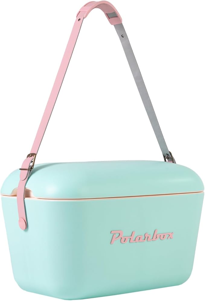 Retro Beach Cooler Vintage Picnic Lunch Box Bag Portable Cooler Travel Camping Hiking 90s Style Ice Chest