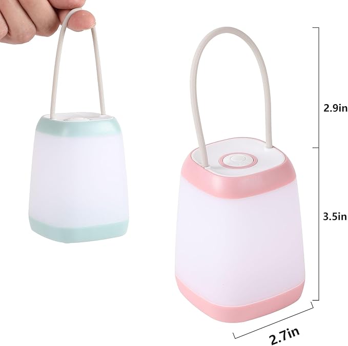 3 Pack LED Camping Light, 3 Light Modes Rechargeable Battery Powered Night Light for Indoor and Outdoor Emergency Light, Tent Lantern, Camping (Pink, Black, Green)