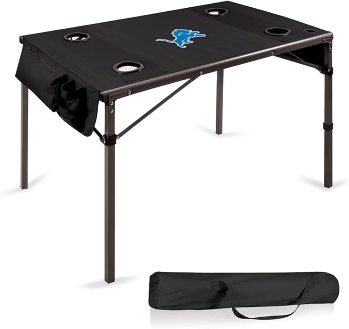 PICNIC TIME NFL Portable Soft Top Travel Table, Black