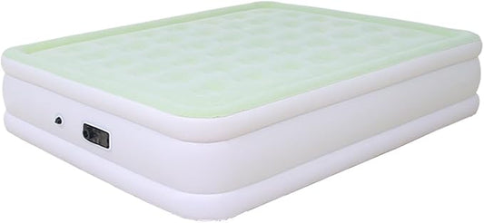 RAPTAVIS Queen Size Air Mattress Inflatable Bed with Built in Pump, 18in Blow Up Mattress for Bedroom, Green