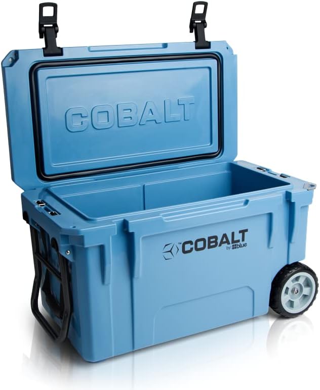 Cobalt 55 Quart Roto Molded Super Ice Cooler | Large Ice Chest Holds Ice Up to 3 Days |