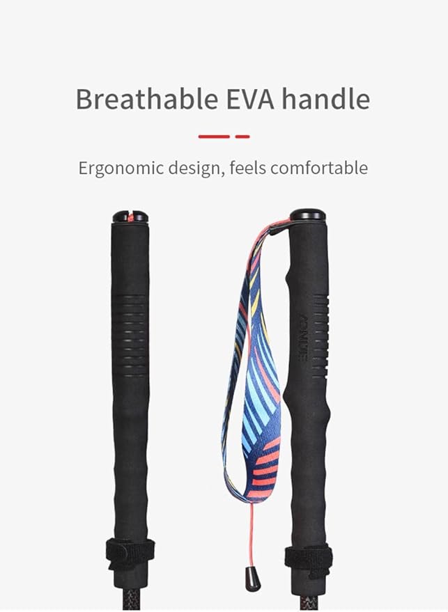 AONIJIE Trekking Poles -2 Ultralight Collapsible Carbon Fiber Hiking Poles with Anti-Shock and Quick Lock System, Folding Walking Sticks for Hiking, Camping
