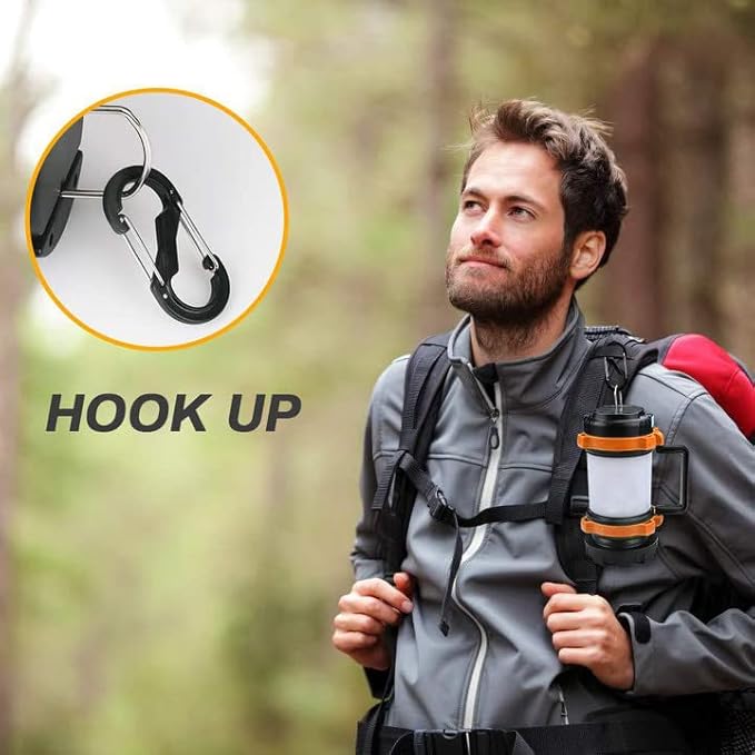 Camping Lantern Rechargeable , Alpswolf Camping Flashlight 4000 Capacity Power Bank,6 Modes, IPX4 Waterproof, Led Lantern Camping, Hiking, Outdoor Recreations Orange 2 Pack