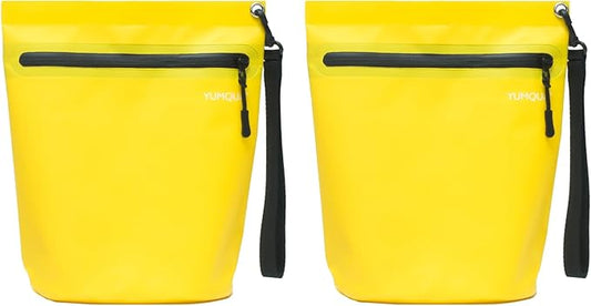 Water-resistant Zipper Pouch 2 Pack, Multi-Purpose Storage Bag Gear Bag for Outdoor Travel Beach Pool Fishing Dirty Clothes Wet Swimsuits (Yellow02)