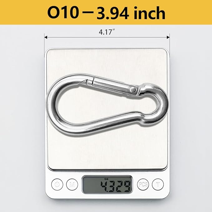 Stainless Steel Carabiner Clips Heavy Duty.Spring Snap Hook Carabiner 12 Pack.