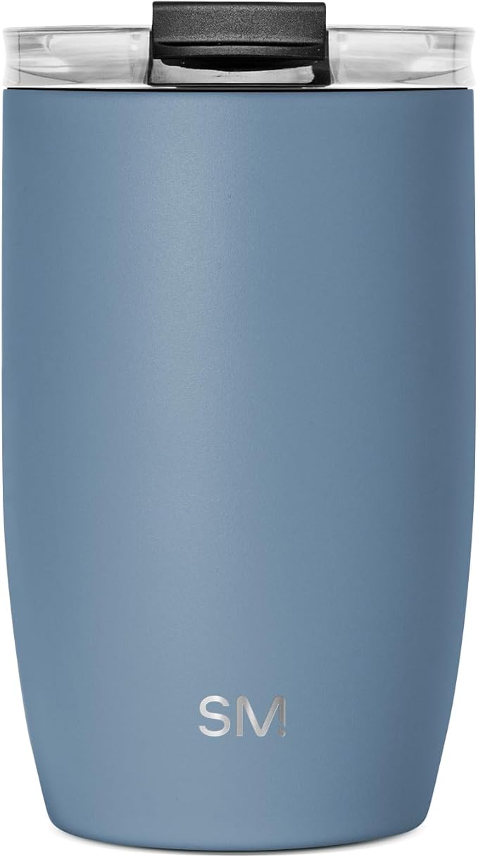 Simple Modern Travel Coffee Mug Tumbler with Flip Lid | Reusable Insulated Stainless Steel Cold Brew Iced Coffee Cup Thermos | Gifts for Women Men Him Her | Voyager Collection | 12oz | Blue Dune