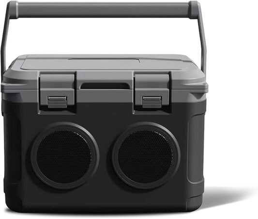 Camp Cooler with Bluetooth Speaker 22 Quart，48 Hours Ice Retention, Portable Handle, Outdoor Camping Cooler for BBQs, Beach, Hiking