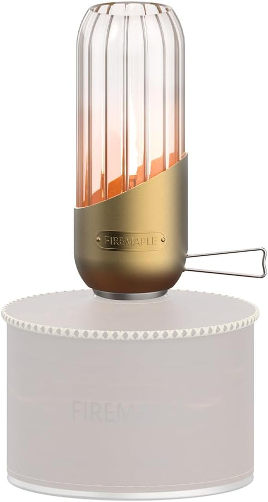 Fire-Maple Orange Camping Lantern Glass, Steel & Aluminum | Propane or Isobutane Fuel Canister Beautiful Lights | NO Mantles Needed | Propane Lanterns for Camping, Emergency Essential