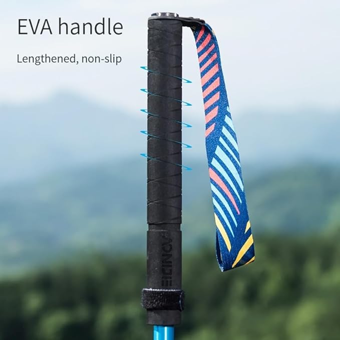 AONIJIE Trekking Poles -2 Ultralight Collapsible Carbon Fiber Hiking Poles with Anti-Shock and Quick Lock System, Folding Walking Sticks for Hiking, Camping