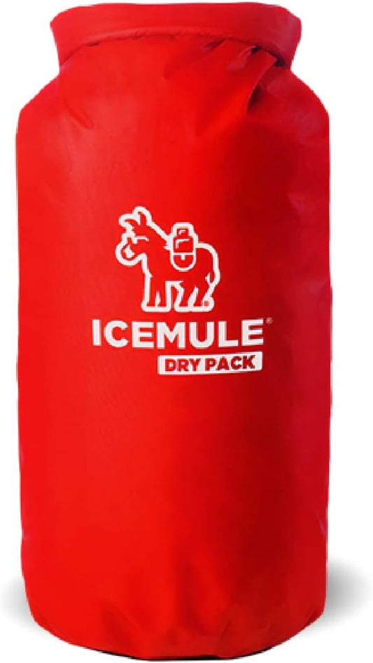 IceMule Pro Dry Pack – Water Resistant Nylon Food Storage Pouch Dry Bag, Perfect for Keeping Lunch Dry While Hiking, Camping, and Beach Going, 10 Liter, Red