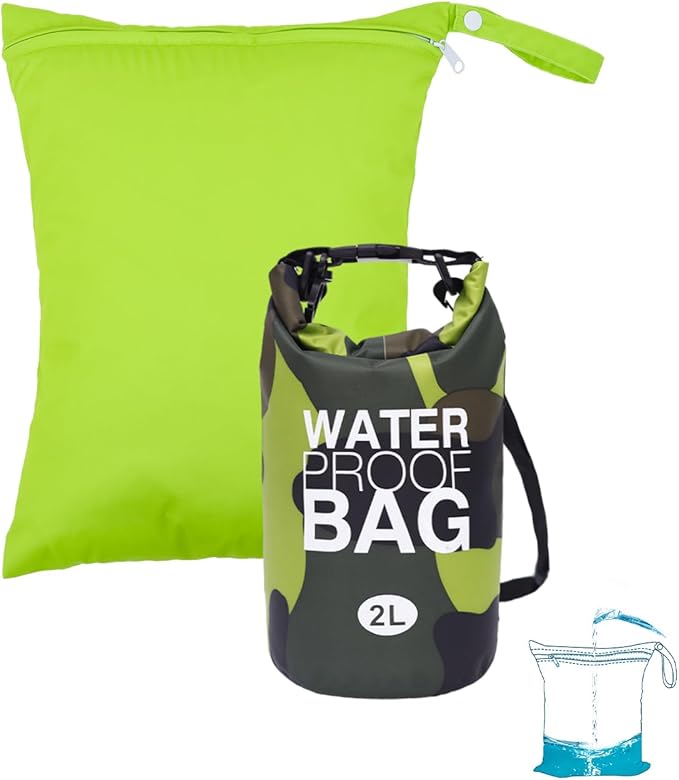 babygoal Waterproof Wet Bag and Dry Bag, Roll Top Waterproof 2L Backpack Sack for Travel,Swimming,Kayaking, Beach, Rafting, Boating, Hiking, Camping and Fishing 2WLL03-B