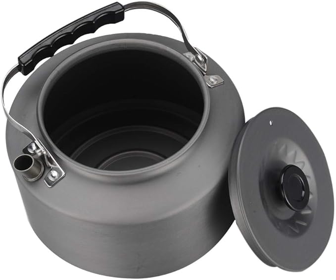 Bulin Camping Kettle, 2.2L Large Portable Stovetop Tea Kettle Fast Heating Boiling Hot Water for Open Fire Lightweight Coffee Pot with Anti-Scald Handle & Carry Bag for Outdoor Hiking Picnic Travel