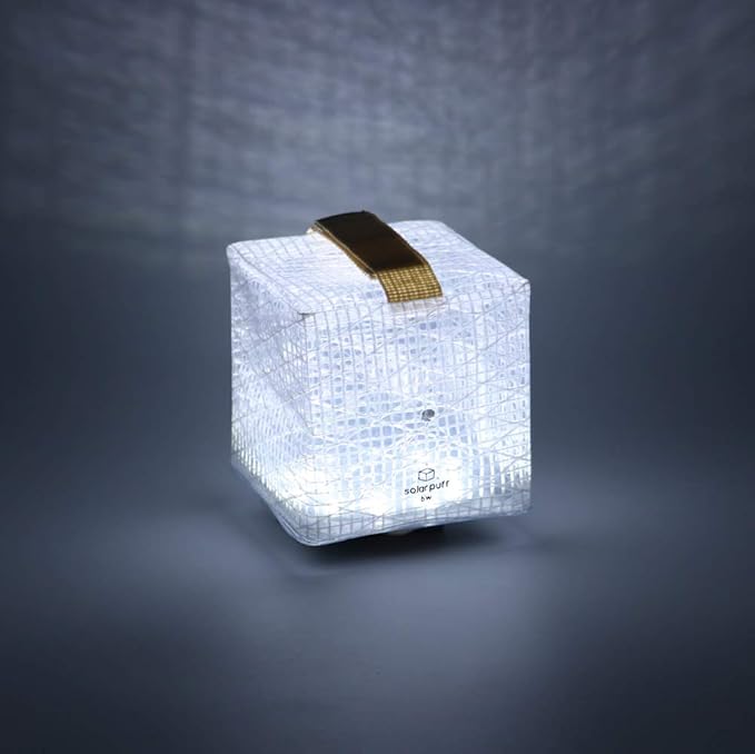 Outdoor Solar-Powered Light, Inflatable LED Lantern - Waterproof, Compact, Portable - SolarPuff PET Warm White