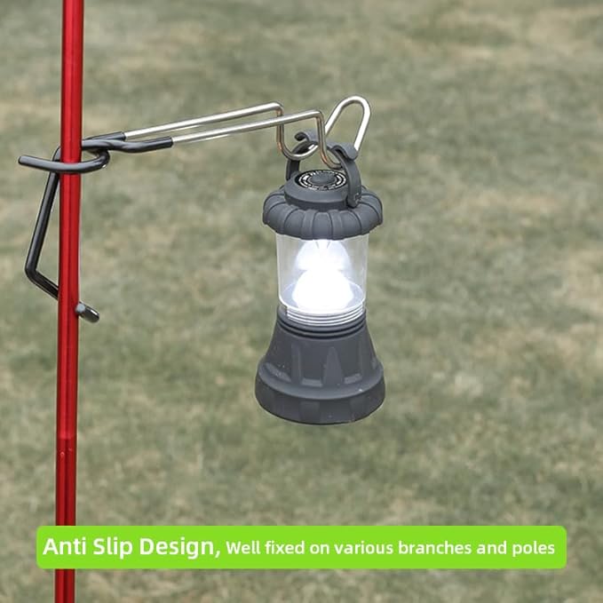 Outdoor Camping Lantern Hook for Tent lamp Hanger, Bird feeders, Garden Lights, Heavy Duty Outdoor Light Hook - Sturdy and Non Slip Pole Hook for Yard lightings, Hanging Light, Decor, 2*PCS