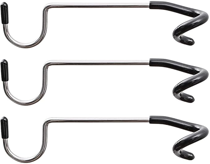 3Pcs Outdoor Camping Lamp Pole Hooks, Non-Slip Portable Multi-Functional S Hooks for Tent Light, String Lights, and Outdoor Hanging, Steel and Rubber