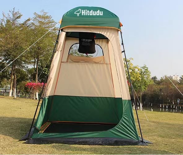 Shower Tent, Privacy Dressing Room, Camping Shelter, or Portable Toilet Stall with Water Bag for Camping, Beach