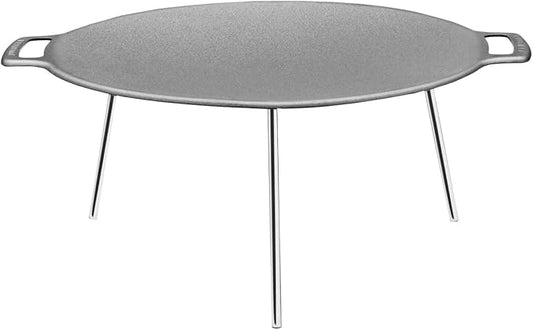 Grill Pan, 58 cm, Outdoor Pan, Fire Pan with Legs - Made of Robust Rolled Steel for Campfires & Firepit & Grill