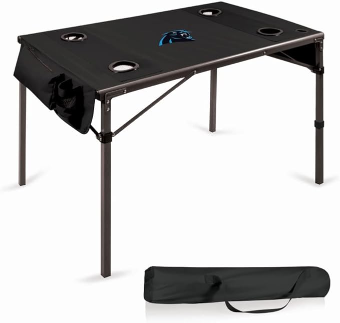 PICNIC TIME NFL Portable Soft Top Travel Table, Black