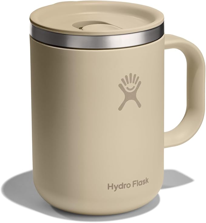 Hydro Flask Coffee Mug – Insulated Stainless Steel, Non Spill, Leak Proof Travel Mug 24 Oz Oat Tan