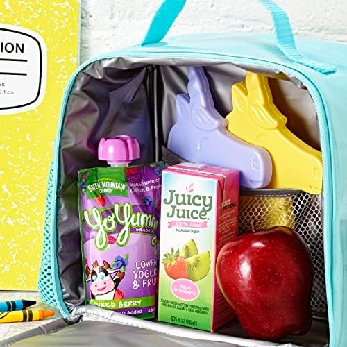 Fit & Fresh Cool Coolers Kids Lunch Box Ice Packs, Slim Ice Packs for Lunch Bags, Lunch Ice Packs Reusable-Multicolored 12 Pack Unicorn