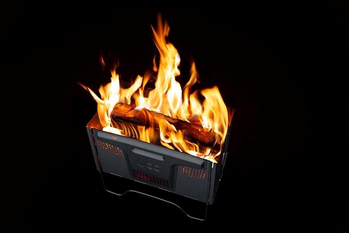 UCO Flatpack Smokeless Firepit and Grill –Portable Firepit- Stainless Steel- Woodburning- for Picnics, Beach, Backyard, and Camping- with Nylon Carry Bag