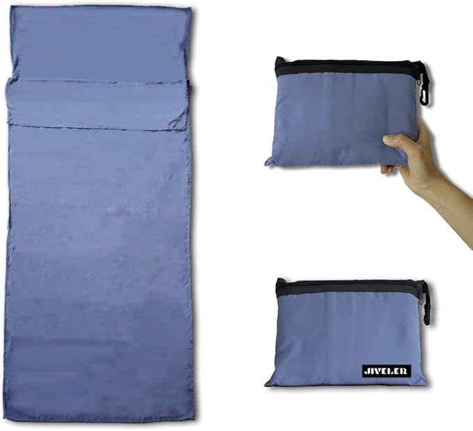 Lightweight Sleeping Bag Liner Camping Travel Sheets Ultralight Sleeping Bag Sack for Backpacking Hiking Hotel Hostels and Traveling, Stuff Sack Included