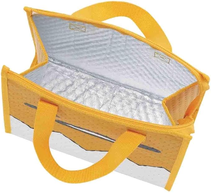 Skater Gudetama Thermal Insulated Lunch Bag with Zip Closure - Gudetama Face