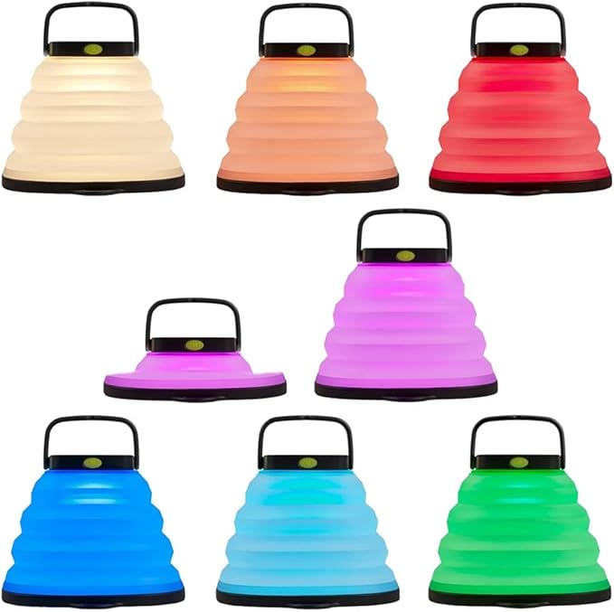 Goal Zero Crush Light Chroma Lantern Collapsible Solar Lantern 3 White Plus Multicolour Fade Plus 6 Colour Modes Turn Campsite Into A Party Built-in Solar Panel Or Charge from Any USB Port,Black