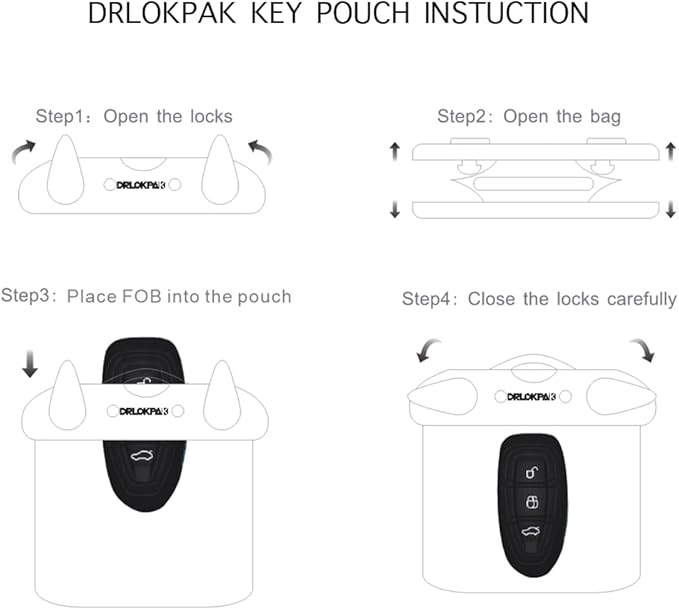 DRLOKPAK Submersible Waterproof Wallet Surf Dry Car Key FOB Case Bag 2Pack Waterproof Pouch Holder For Key Credit Door Ship Card Cash ID Driver Fishing Hunting License(Clear＋Clear