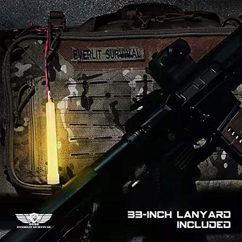 EVERLIT Survival Emergency Glow Sticks- 6 Inches Light Sticks for First Aid Kit, Survival Kit, Camping, Hiking, Outdoor, Disasters, Emergencies Up to 12 Hours Duration… (12 Pack, Yellow)