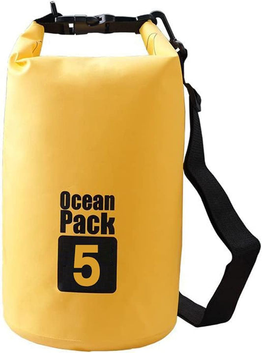 Quarantine Bag Dry Sack Floating Waterproof Backpack 2L/3L/5L/10L/15L/20L/30L (Yellow, 5L)