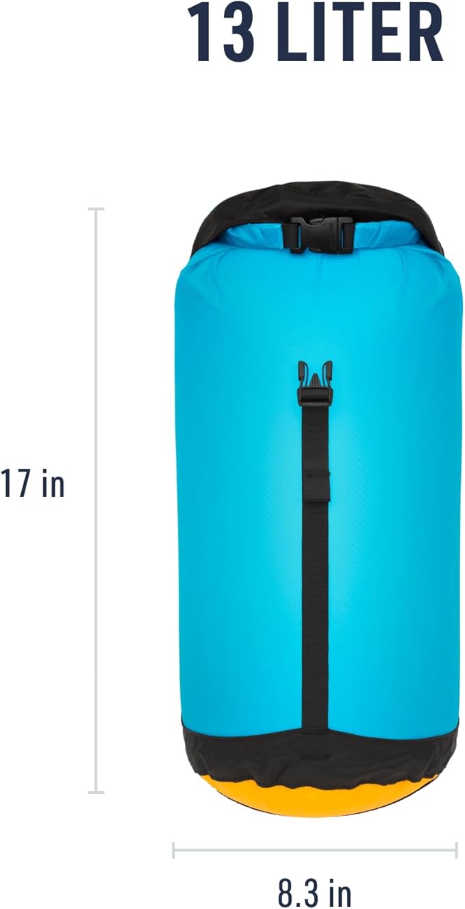 Sea to Summit eVac Ultra-Lightweight Compression Dry Bag, Waterproof Dry Storage, 13 Liter, Atoll Blue
