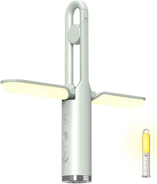 LED Camping Light, JMKMGL Foldable Rechargeable Light Built-in 2400mAh Battery, 5 Mode, Multifunctional Emergency Light with Flashlight and SOS Function for Camping Fishing Hiking and Travel