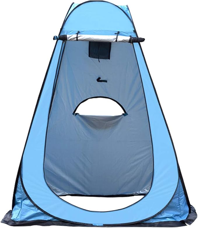 WOWCASE 1-2 Person Large Space Pop Up Shower Privacy Shelter Tent with 3 Windows, Outdoor Waterproof Silver Anti-UV Coated Portable Dressing Room, Privacy Shower Tents for Camping Beach Isolation Sun Shelter Picnic Fishing