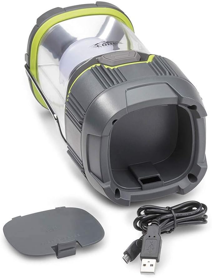 CORE 1000 Lumen CREE LED Rechargeable Camping Emergency Lantern, Lithium Ion Batteries, Charges Cell Phones