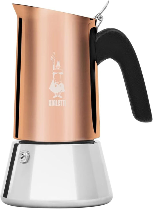 Bialetti - New Venus Induction, Stovetop Coffee Maker, Suitable for all Types of Hobs, 18/10 Steel, 4 Cups (5.7 Oz), Aluminum, Copper