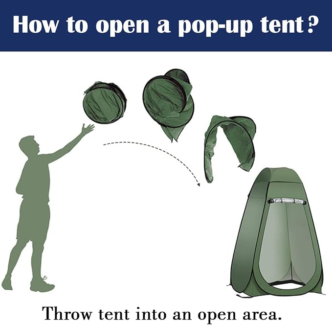 Pop Up Tent Upgrade Privacy Shower Tent Portable Outdoor Sun Shelter for Toilet Camping Biking Beach with Carry Bag