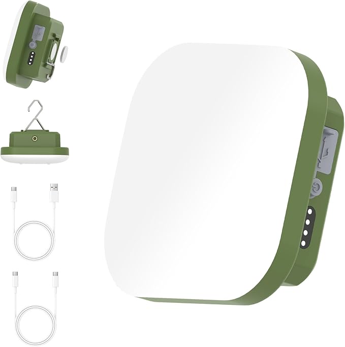 LED Camping Lights, 12000mAh Rechargeable Lanterns, 5 Lighting Modes Camping Tent Light, PD 3.0 Fast Charging PowerBank, IP54 Waterproof Portable Red Flashlight for Power Outage