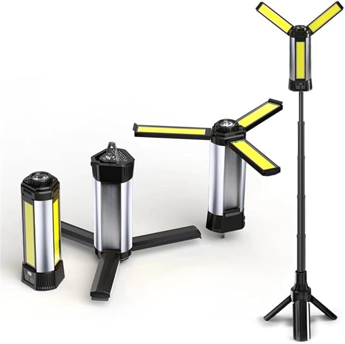 Rechargeable Camping Lights,Telescopic & Collapsible Mobile Lighting,LED Camping Lantern,Built-in 6000mAh Battery Work Light & Flash Light for Adventure,Fishing,Hiking,Camping,Live Streaming