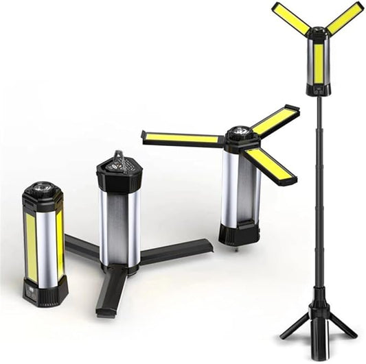 Rechargeable Camping Lights,Telescopic & Collapsible Mobile Lighting,LED Camping Lantern,Built-in 6000mAh Battery Work Light & Flash Light for Adventure,Fishing,Hiking,Camping,Live Streaming