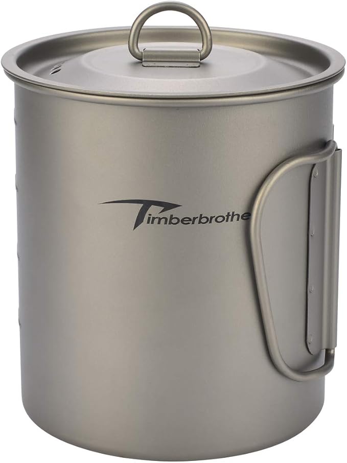 250ml-900ml Titanium Cup Camping Mug Foldable Handle Titanium Pot with Lid