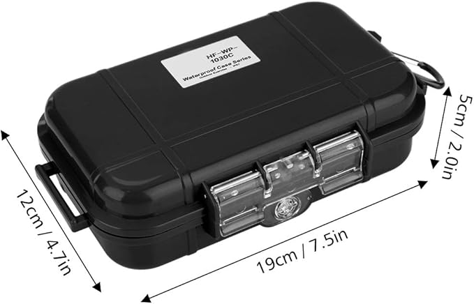 GOTOTOP Waterproof Storage Case, Outdoor Survival Storage Box Shockproof Waterproof Storage Case Airtight Carry Box Container for Outdoors Waterproof Container(Black)