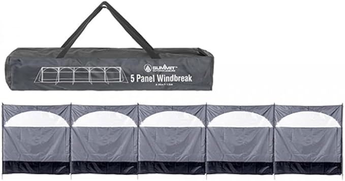 Windbreaker Wind Privacy Screen Camping Blocker 5 Panel Garden Beach Wind Shield 5ft High x 27.4ft Long (Stone Grey)