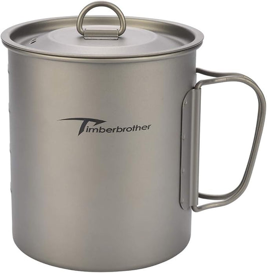250ml-900ml Titanium Cup Camping Mug Foldable Handle Titanium Pot with Lid