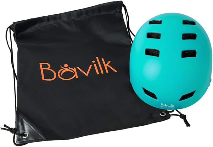 Bike Helmet 3 Sizes for Teenager Kids Youth Adults,Bavilk Skateboard Helmet Adjustable Multi-Sport Bicycle Cycling Scooter Roller Skate Inline Skating Rollerblading for Girls Boys Women Men Teen